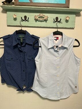 2 Y2K Sleeveless Button Down Tops